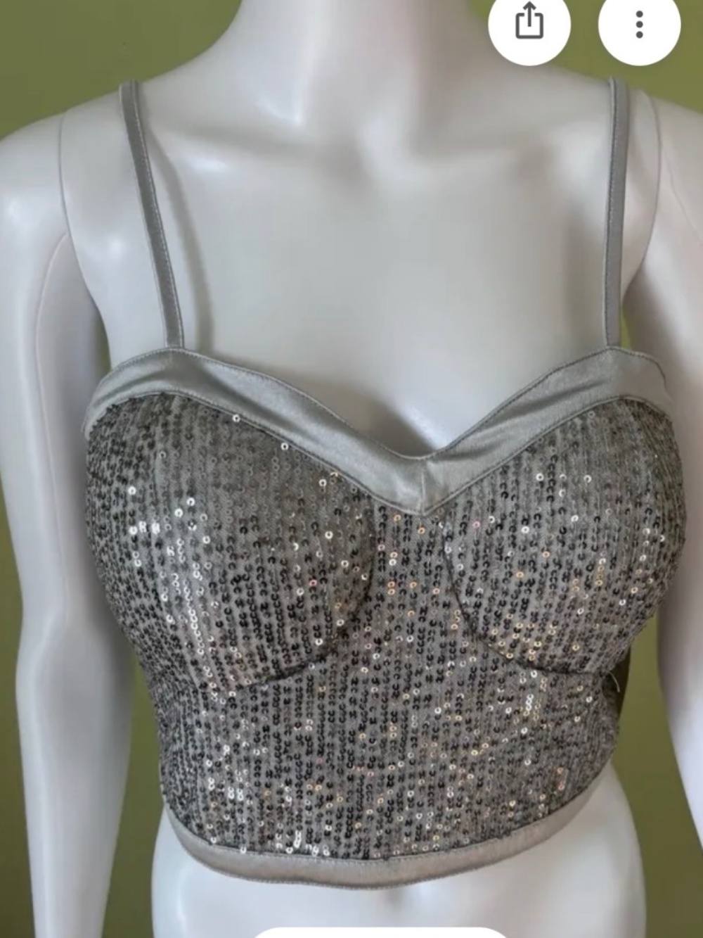 Steve Madden Gray Sequence XL Crop Top